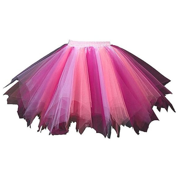 Women's Short Vintage Ballet Skirt Pink Watermelon Fuschia - Picture 2 of 2